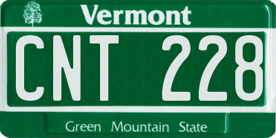 VT license plate CNT228
