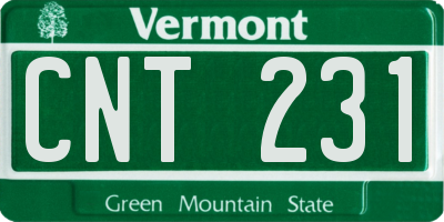 VT license plate CNT231