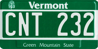 VT license plate CNT232