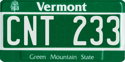 VT license plate CNT233