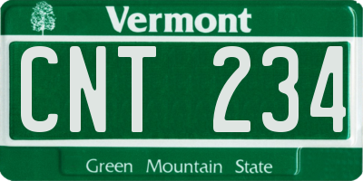 VT license plate CNT234