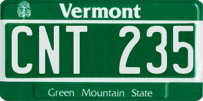 VT license plate CNT235