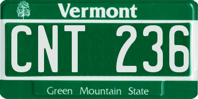VT license plate CNT236