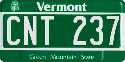 VT license plate CNT237