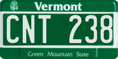 VT license plate CNT238