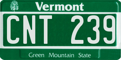 VT license plate CNT239