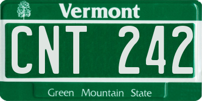 VT license plate CNT242
