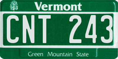 VT license plate CNT243