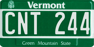 VT license plate CNT244