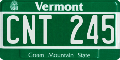 VT license plate CNT245