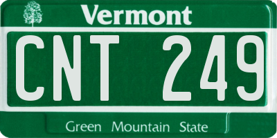 VT license plate CNT249