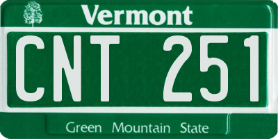 VT license plate CNT251