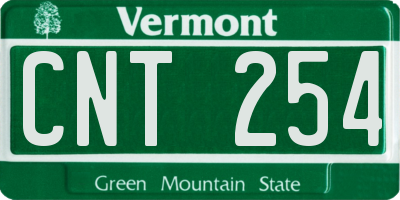 VT license plate CNT254