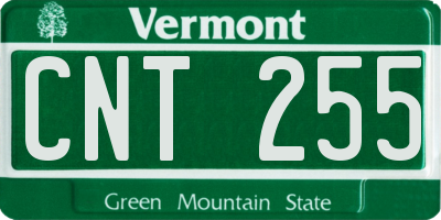 VT license plate CNT255