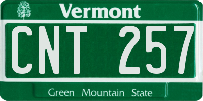 VT license plate CNT257