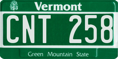 VT license plate CNT258
