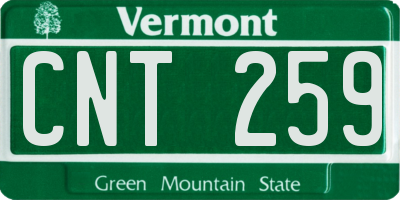VT license plate CNT259