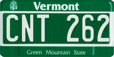 VT license plate CNT262