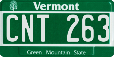 VT license plate CNT263