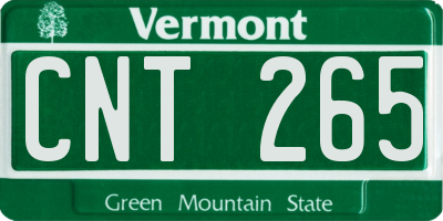 VT license plate CNT265