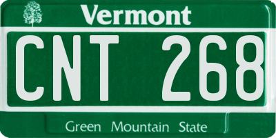 VT license plate CNT268