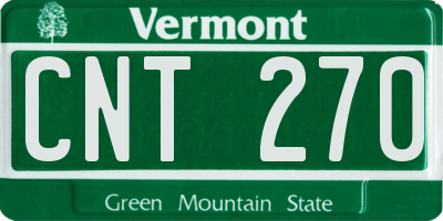 VT license plate CNT270