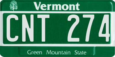 VT license plate CNT274