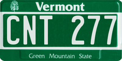 VT license plate CNT277