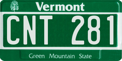 VT license plate CNT281