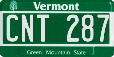 VT license plate CNT287