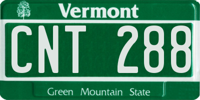 VT license plate CNT288