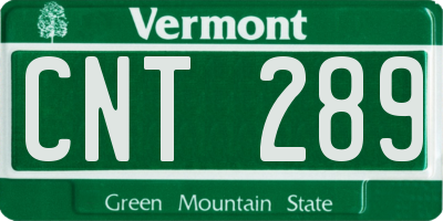 VT license plate CNT289