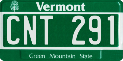 VT license plate CNT291