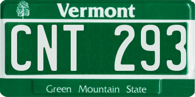 VT license plate CNT293
