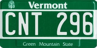 VT license plate CNT296