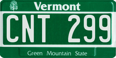 VT license plate CNT299