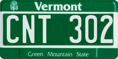 VT license plate CNT302