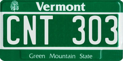 VT license plate CNT303