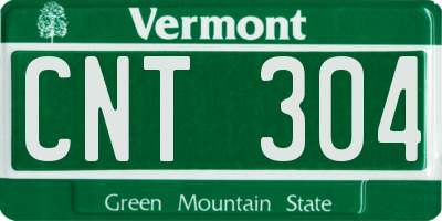 VT license plate CNT304