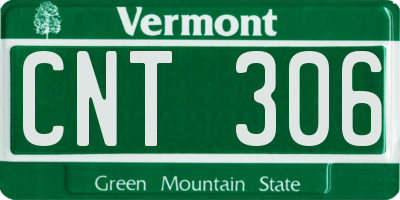 VT license plate CNT306