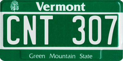 VT license plate CNT307