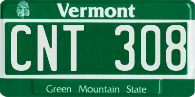 VT license plate CNT308