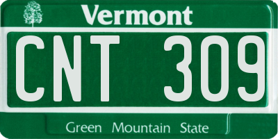 VT license plate CNT309