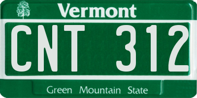 VT license plate CNT312
