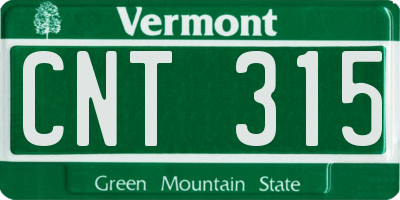 VT license plate CNT315