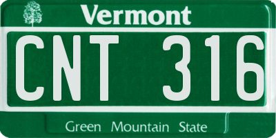 VT license plate CNT316