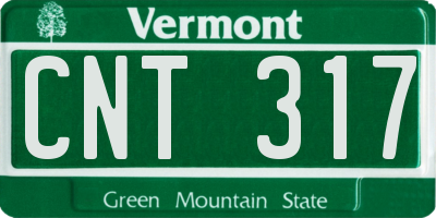 VT license plate CNT317