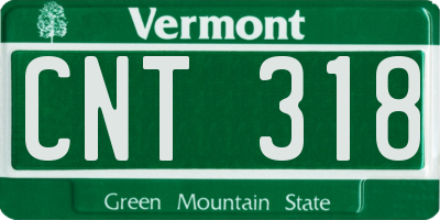 VT license plate CNT318