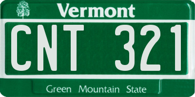 VT license plate CNT321