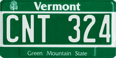 VT license plate CNT324